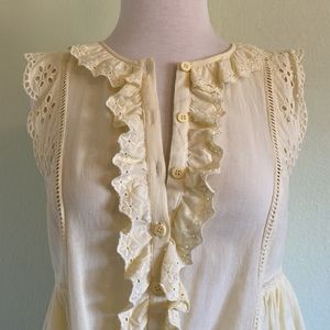 To the Max Buttoned Cotton Yellow Blouse